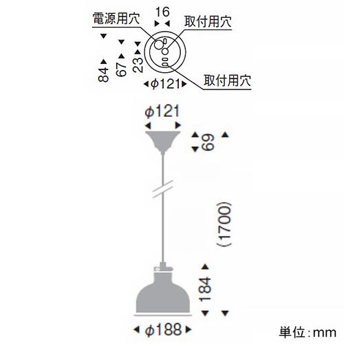 日本製送料無料 遠藤照明 LEDペンダントライト フレンジタイプ フロストクリプトン球25W形×1相当 調光対応 E17口金 ランプ別売 クロームメッキ ERP7347SB