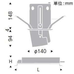 遠藤照明 LEDダウンスポットライト 埋込穴φ125mm 中角配光 電球色 ERD6741W+FX-388NAの画像