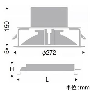 遠藤照明 LEDベースダウンライト 浅型 埋込穴φ250mm 調光 温白色 ERD7725W+FX-421Nの画像