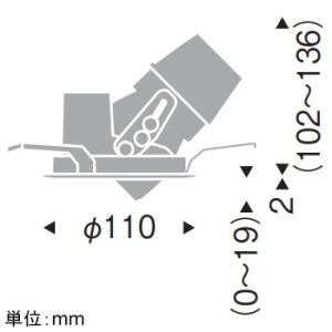 遠藤照明 LEDユニバーサルダウンライト 埋込穴φ100mm 狭角配光 電球色 演色Ra93 白 電源別売 ERD6137WA_1