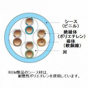 伸興電線 LAN用メタルケーブル Cat5e 耐燃性ポリエチレンシース 300m巻 黄 EM-SKLAN0.5×4P×300mキ｜dendenichiba｜03