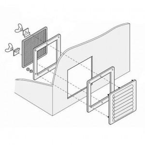 篠原電機 通気ギャラリー 押え枠 防虫網 IP31 屋内推奨 ステンレス製 G1-20S-SET-BS