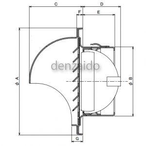 バクマ工業 丸型フード付換気口 開口部(大) 防火ダンパー付 アミ付 