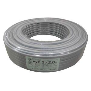 2.0mm 100m巻 灰色 菅波電線 VVFケーブル 600V ビニル絶縁ビニルシース