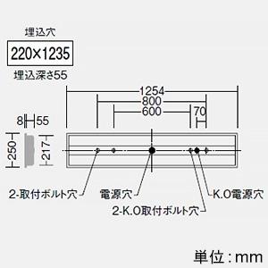 DAIKO LED長形ベースライト 40形 埋込形 幅220mm 一般用 4000lmクラス 調光 昼白色 LZB-92589XW+LZA-93067W_1