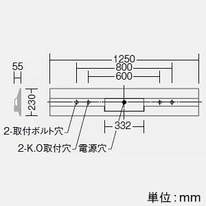 DAIKO 非常用LED長形ベースライト 40形 直付形 幅230mm 2000lmクラス 非調光 電球色 LZE-93062XW+LZA-92819Yの画像