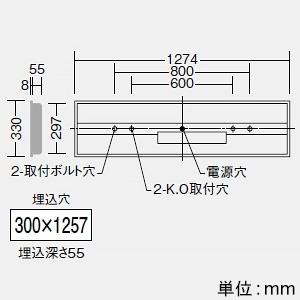 DAIKO 非常用LED長形ベースライト 40形 埋込形 幅300mm 6900lmクラス 非調光 白色 LZE-93065XW+LZA-92824N_1