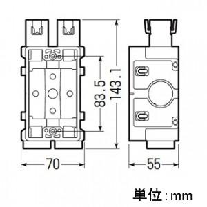 未来工業 打込み用スイッチボックス 1個用 ハブ付 USB1-C16 未来工業 打込み用スイッチボックス 1個用 ハブ付 USB1-C16