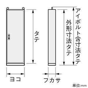 日東工業　分電盤用自立キャビネット　片扉　BJ20-621A　鉄製基板付　横600×縦2100×深200mm