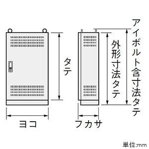 日東工業　熱機器収納自立キャビネット　両扉　横1200×縦1900×深350mm　E35-1219LA　鉄製基板付