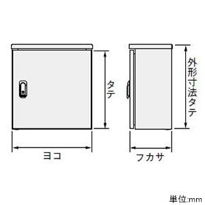 日東工業　ステンレスボックス　屋根付　鉄製基板付　横500×縦500×深160mm　片扉　SO16-55SA