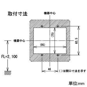 アイホン ブザー付廊下灯 LED式 壁埋込型 JIS2個用スイッチボックス用