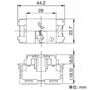 埋込モジュラージャック コンデンサー内蔵形 6極4心用(10個入)ピュアホワイト JEC-BN-WUJ4CPW 神保電器 電話用埋込モジュラジャック 6極4心用 コンデンサ付 ピュア