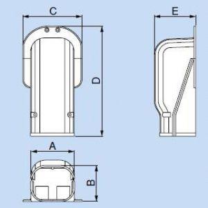 因幡電工 ウォールコーナー スリムダクトSD 壁面取り出し用 100タイプ