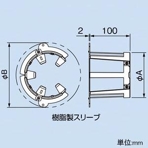 因幡電工 耐火ネオスリーブ 適合貫通穴径φ100〜110mm 防火区画貫通部
