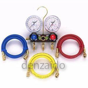 タスコ R404A/R134aゲージマニホールドキット 80Φ サイトグラス付 92cm TA124E