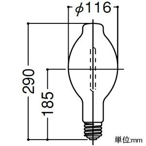 岩崎電気 セラミックメタルハライドランプ 水平点灯形 180W BH形 拡散形 ラージバルブタイプ 白色 E39口金 M180FCLSH-WW/BH-Lの画像