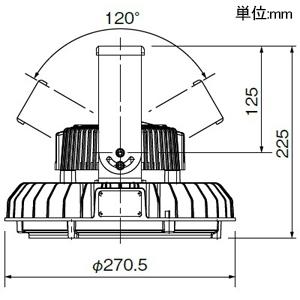 岩崎電気 LED高天井用照明器具 屋内・軒下用 DALI対応形 120Wタイプ クラス2000 昼白色 フロストタイプ EHWP12014W/NSAZ9/F