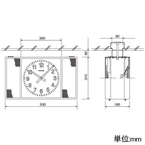 パナソニック 天井直付型子時計 スピーカー付 屋内用 角型 310 パナソニック 天井直付型子時計 スピーカー付 屋内用 角型 310
