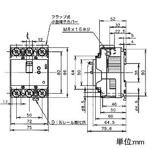 パナソニック 漏電ブレーカ BKW-100型 O.C付 過電流保護兼用 3P3E 60A