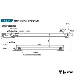 盤用キャビネット NE型 分割扉(ドア+前面枠) 埋込形 片扉 ヨコ430×タテ930mm BPXF49V 【ステンレス製】