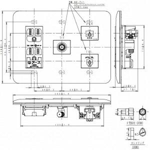 パナソニック 埋込マルチメディアコンセント アースターミナル付接地ダブルコンセント/TV 高シールド/電話 6極2心/LAN CAT5E対応 WTF34164WK｜dendenichiba｜02