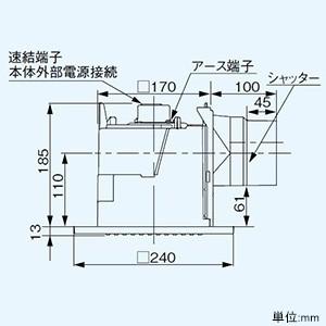 Panasonic パナソニック 天井埋込形換気扇 ルーバーセットタイプ Panasonic パナソニック 天井埋込形換気扇 ルーバーセットタイプ