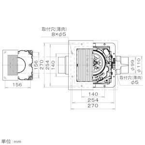 パナソニック 天井埋込形換気扇 ルーバーセットタイプ 2室用 埋込寸法□240mm パイプ径φ100mm 風圧式高気密シャッター付 FY-24CPS8｜dendenichiba｜03