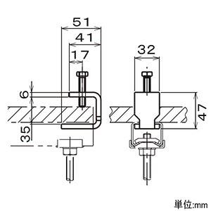 ネグロス電工 ケース販売 40個セット H形鋼用吊りボルト支持金具 D1 