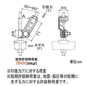 ネグロス電工 吊りボルト振れ止め金具 片側用タイプ W1/2 ステンレス鋼