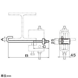ネグロス電工 ケース販売 10個セット HB50P・HB50PW用補強金具 H形鋼用