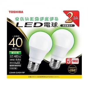 東芝 5個セット LED電球 A形 一般電球形  40W相当 全方向 昼白色 E26 2P LDA4N-G/40V1RP