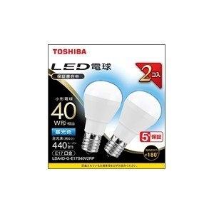 東芝 5個セット LED電球 ミニクリ形 40W相当 広配光 昼光色 E17 2P LDA4D-G-E17S40V2RP