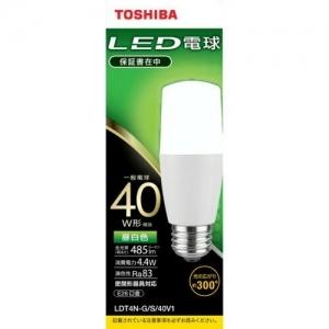 東芝 10個セット LED電球 T形 40W相当 昼白色 E26 LDT4N-G/S/40V1