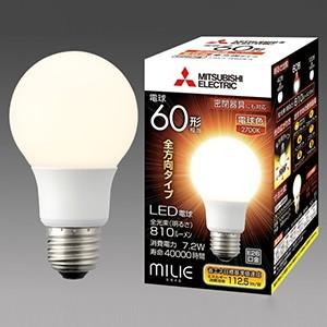 三菱 ケース販売 10個セット LED電球 MILIE ミライエ 全方向タイプ 一般電球形 60W形相当 全光束810lm 電球色 E26口金 LDA7L-G/60/S-A_set