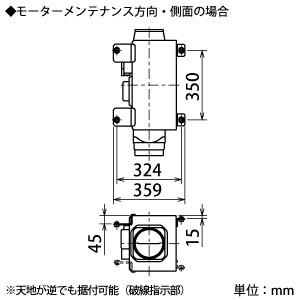 三菱 ダクト用換気扇 中間取付形ダクトファン 排気専用 事務所・施設・店舗用 風量多段階切替・定風量形 パイプφ150mm 24時間換気機能付 V-20ZMVR3｜dendenichiba｜04