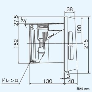 日本キヤリア(東芝) 浴室用換気扇 強制排気・自然給気可能タイプ 羽根径13cm プルスイッチ式 強弱付 ビニルキャブタイヤケーブル1m付 VFB-13AD_1
