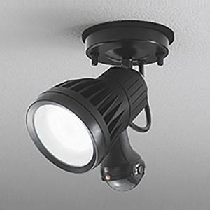 オーデリック LEDスポットライト 防雨型 壁面・天井面取付兼用 ハロゲン球100W相当 昼白色 人感センサ付 ブラック OG254373