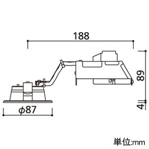 オーデリック LEDダウンライト Bluetooth(R)調光・調色 拡散配光 埋込穴φ75 ブラック OD361406BCRの画像