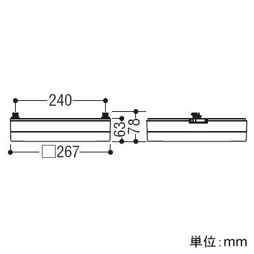 コイズミ照明 LEDベースライト 《ソリッドスクエア》 プラグタイプ FHP32W×3灯相当 非調光 電球色 白 AH51764_1