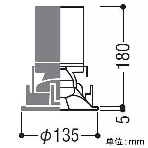 コイズミ照明 LEDウォールウォッシャーダウンライト 埋込穴φ125mm 配光角45° 温白色 電源別売 XD302521WMの画像