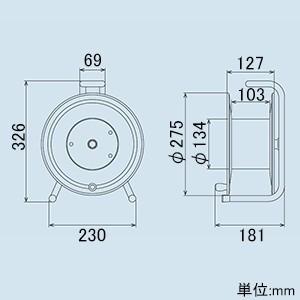 ハタヤ サンデーリール 100Vタイプ 標準型 2P 15A 125V コンセント4個 長さ30m VCT1.25mm2×2C S-30｜dendenichiba｜03