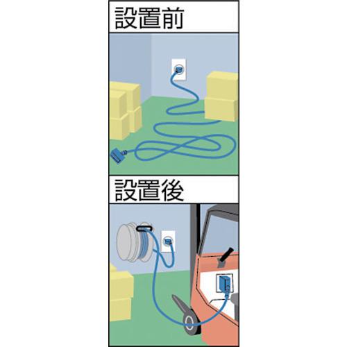 ハタヤ　フォークリフト充電用オートリール　自動巻　フォークリフト用プラグ付属　30A　250V　2PNCT3.5mm2×4C　巻取容量10m　FCR-10GS