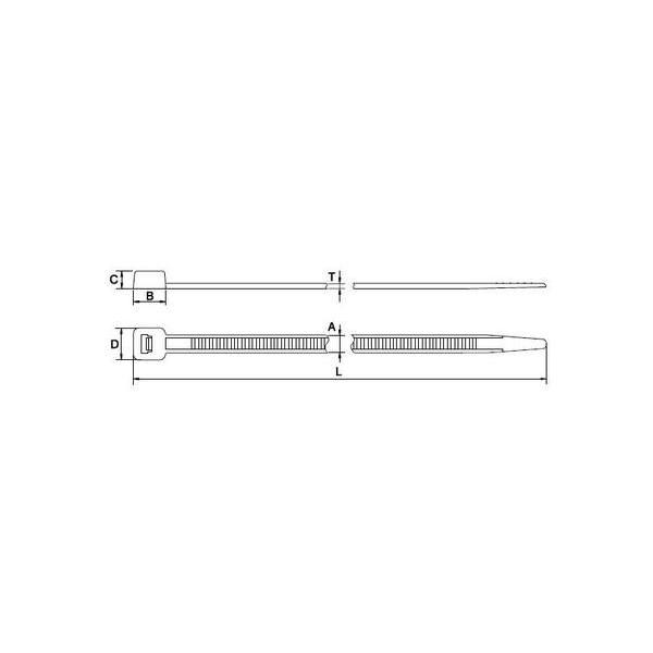 ヘラマンタイトン インシュロック ABタイ 耐候グレード 屋外用 黒色 全長152mm 幅3.5mm 100本入 AB150-W｜dendenichiba｜03