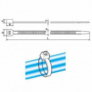 ヘラマンタイトン インシュロック ABタイ 耐候グレード 屋外用 黒色 全長251mm 幅4.8mm 100本入 AB250-W|dendenichiba|02
