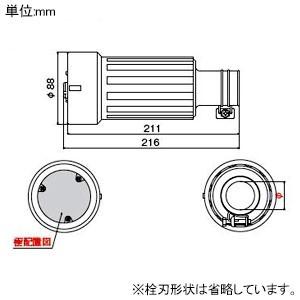 アメリカン電機　さし込みプラグ　引掛形　保護カバー付　接地形3P　600V　圧着端子式　ゴムカバータイプ　100A　41062R