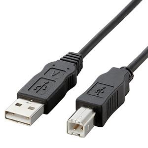 ELECOM USB2.0ケーブル A-Bタイプ ハロゲンフリーケーブル 簡易パッケージ 3m ブラック USB2-ECO30｜dendenichiba