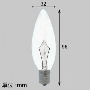 アサヒ 50個セット シャンデリアランプ C32 110V15W 全光束:90lm 口金:E17 クリヤー C32 E17 110V-15W(C)_50setの画像