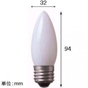 アサヒ 50個セット シャンデリアランプ C32 110V10W 全光束:55lm 口金:E26 ホワイト C32 E26 110V-10W(S)_50setの画像