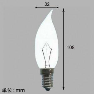 アサヒ ケース販売 25個セット シャンデリア球 C32 105V40W 全光束:420lm 口金:E14段付 クリヤー曲がり マガリ C32 E14D 100/110V-40W(C)_setの画像